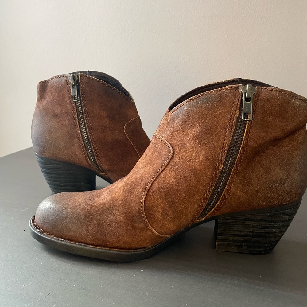 Born Brown Suede Ankle Booties - Picture 8 of 12